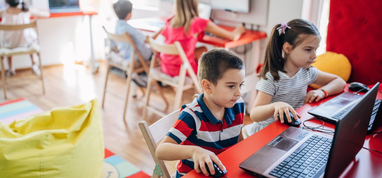 Kids using computers
